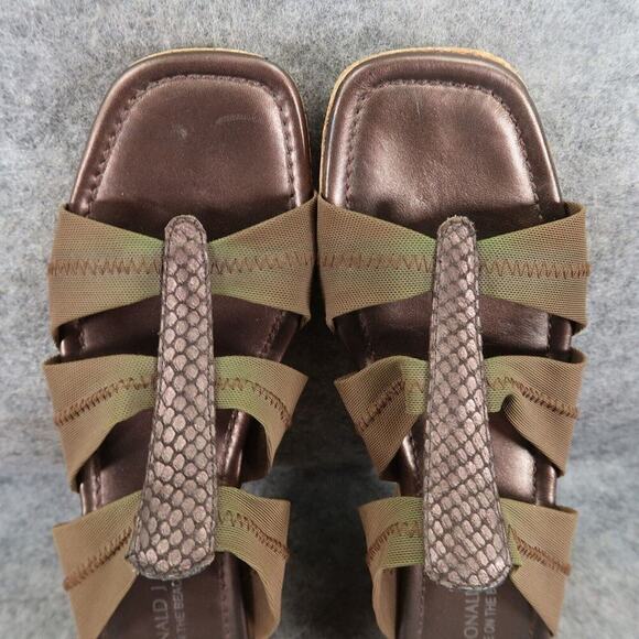 Donald Pliner Shoes Women 9 Wedge Sandal Fashion Slip On Square Toe Cork Classic - Picture 7 of 14